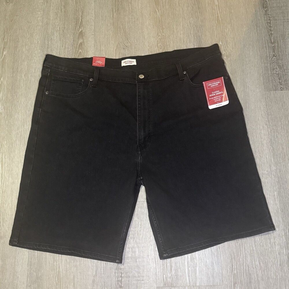 Levi Strauss Signature Men's 44 Classic Denim Shorts BLACK 10" Inseam